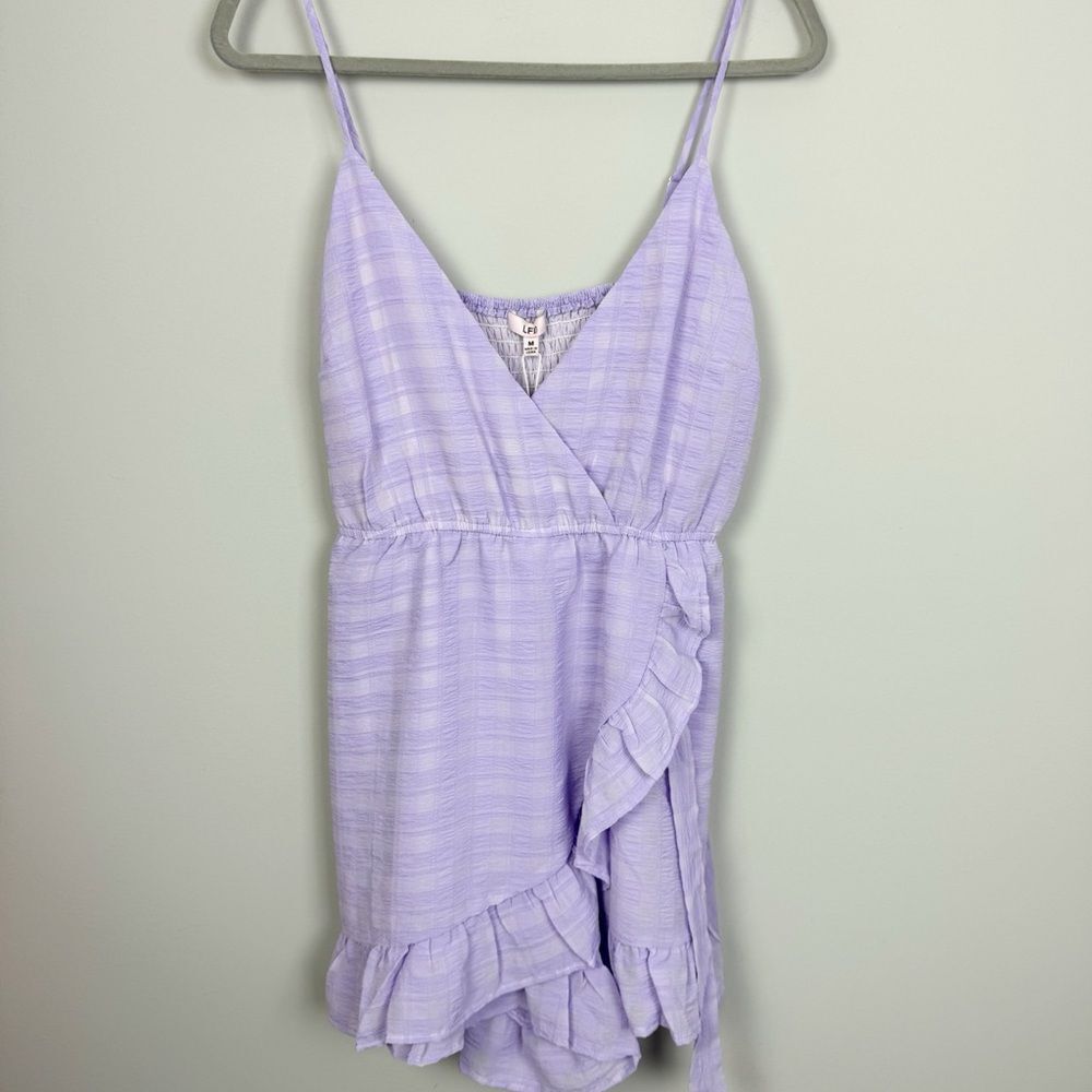 LOVE FATE DESTINY LFD | Lavender Ruffle Wrap Romper Women’s Size Medium NEW!!